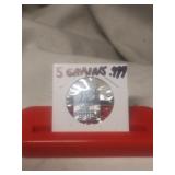 5 Grains Of .999 Fine Silver