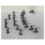 Cast metal toy soldiers and gun keychain