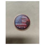 1 Ounce of .999 Fine Cororized Copper  American