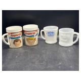 Vintage milk glass mugs & West Bend Thermo-Serv