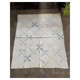 Hand stitched quilt 76 x 64 " some  frayed edges