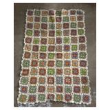 Handmade multicolor granny square afghan blanket,