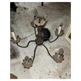 Black metal candle chandelier with five arms