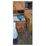 Iron garden decorative stand with glass ball