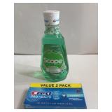 33.8 oz Scope & 2-4.3 oz Crest toothpaste