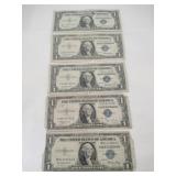 1957 and 1935 Blue seal silver certificate 1$