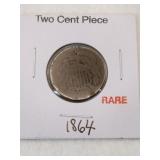 1864 Two cent piece