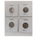 1899 1902 1907 1911 V nickels