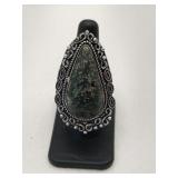 Kambaba Jasper Ring German silver size 8