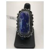 Lapis Ring German silver size 8