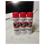 3 Large Can Of Red Rust-Oleum Striping Paint