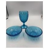 One blue harm now goblet 6 inches tall two blue