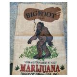 Bigfoot burlap bag