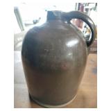 Brown Whiskey jug  stoneware crock  (chipped)