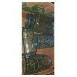 4 Blue ball mason jars