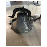 Old heavy 16" cast iron bell with attachment
