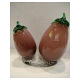 Hand blown eggplant decor