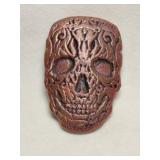 4 Ounces of Poured Copper Skull Head  With