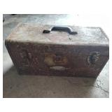 metal tool box with tools