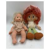 Two rag dolls, one LT other strawberry shortcake
