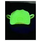 Fenton UV yellow butterfly dish