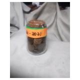 A Small Jar Full of Wheat Pennies Over 200 +