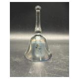 5-inch Crystal Art glass hand bell w/ etched