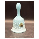 Fenton pastel blue satin glass bell in Daisy &