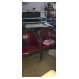 Round back leather seat matching chairs (one with