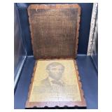 Scalloped edge wooden wall plaques of Abraham