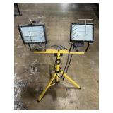 Utility work lights on adjustable stand