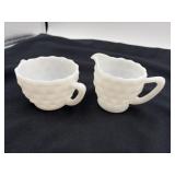Westmoreland, diamond pattern creamer, sugar,