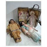 Porcelain Indian dolls in porcelain doll in box