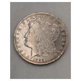 1889 Morgan silver dollar