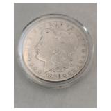 1886 Morgan silver dollar