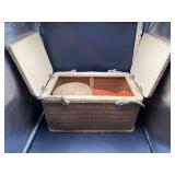 Nice picnic basket full of picnic supplies