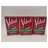 Velvet pipe and cigarette tins