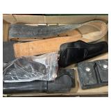 Various gun holsters, belt, etc.