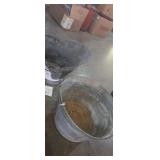 Galvanized ash bucket with Christmas design and