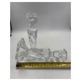 Crystal candlesticks 7 inches tall 3 1/2 inches