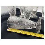 Seven Iris tumblers 6 1/2 inches long