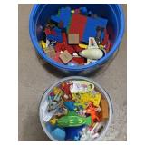 Various toys, Legos, blocks
