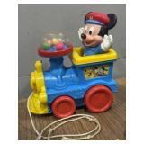Walt Disney Mickey Mouse vintage pull toy train