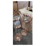 Copper tone solar lantern on stands