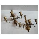Brass wall sconce candle holders