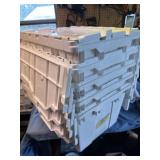 5 storage totes with attached lids