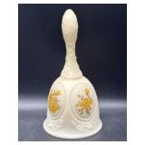 Fenton hand painted satin custard glass bell