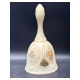 Fenton hand painted satin custard glass bell