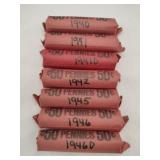 7 rolls wheat pennies