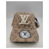Faux Louis Vuitton tan and white hat